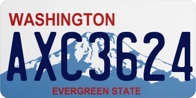 WA license plate AXC3624