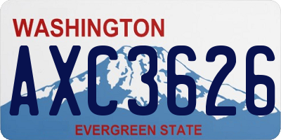 WA license plate AXC3626