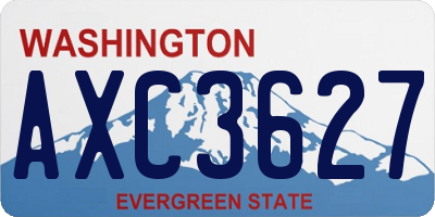 WA license plate AXC3627