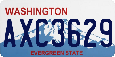 WA license plate AXC3629