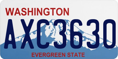 WA license plate AXC3630