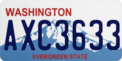 WA license plate AXC3633