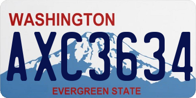 WA license plate AXC3634