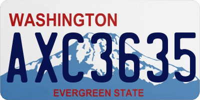 WA license plate AXC3635