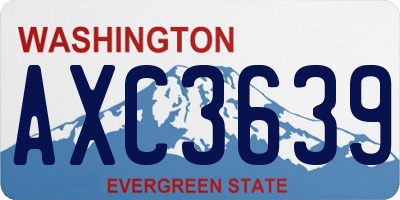 WA license plate AXC3639