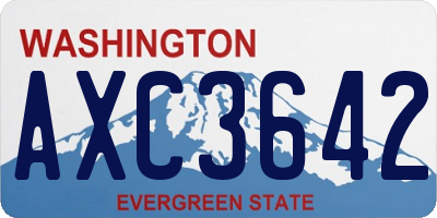 WA license plate AXC3642