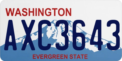 WA license plate AXC3643