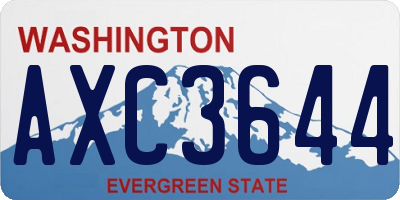 WA license plate AXC3644