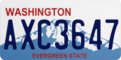 WA license plate AXC3647