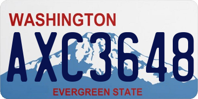 WA license plate AXC3648