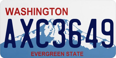 WA license plate AXC3649