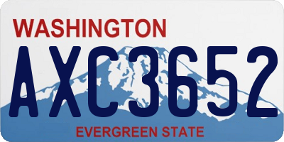 WA license plate AXC3652