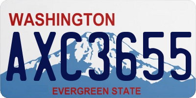 WA license plate AXC3655