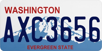 WA license plate AXC3656
