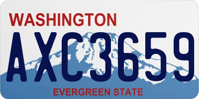 WA license plate AXC3659