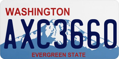 WA license plate AXC3660