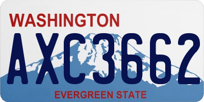 WA license plate AXC3662