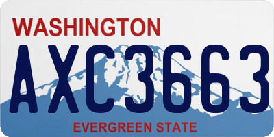 WA license plate AXC3663