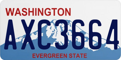 WA license plate AXC3664