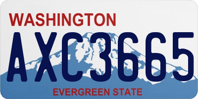 WA license plate AXC3665