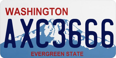WA license plate AXC3666