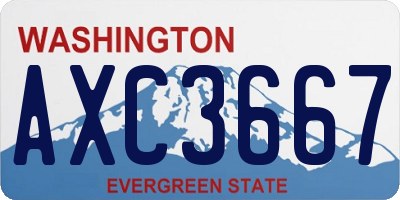 WA license plate AXC3667