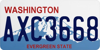 WA license plate AXC3668
