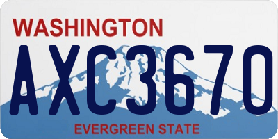 WA license plate AXC3670
