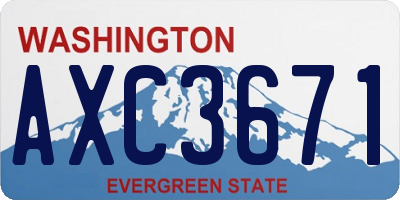 WA license plate AXC3671