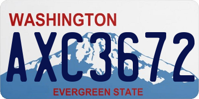 WA license plate AXC3672