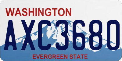 WA license plate AXC3680