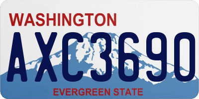 WA license plate AXC3690