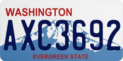 WA license plate AXC3692