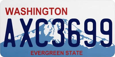 WA license plate AXC3699
