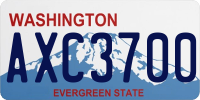WA license plate AXC3700