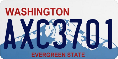 WA license plate AXC3701