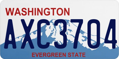 WA license plate AXC3704