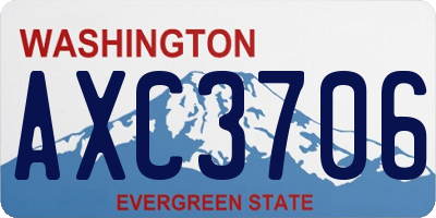 WA license plate AXC3706