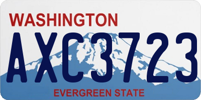 WA license plate AXC3723
