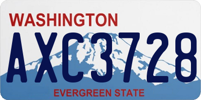 WA license plate AXC3728