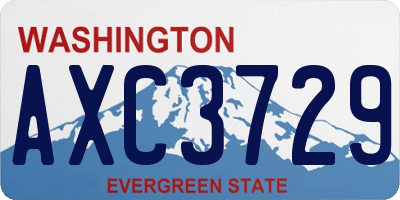 WA license plate AXC3729