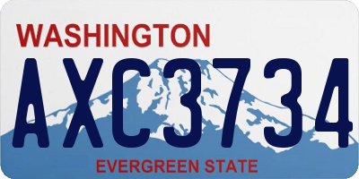 WA license plate AXC3734