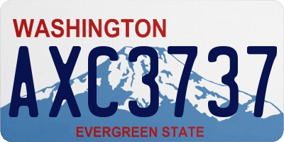 WA license plate AXC3737