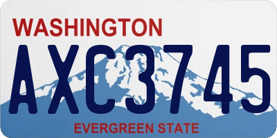 WA license plate AXC3745