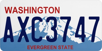 WA license plate AXC3747