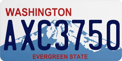 WA license plate AXC3750