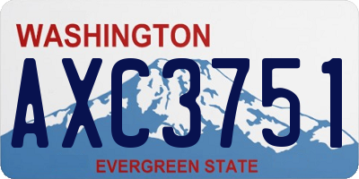 WA license plate AXC3751