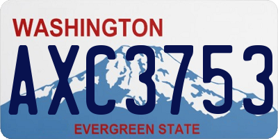 WA license plate AXC3753