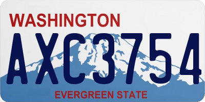 WA license plate AXC3754