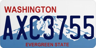 WA license plate AXC3755